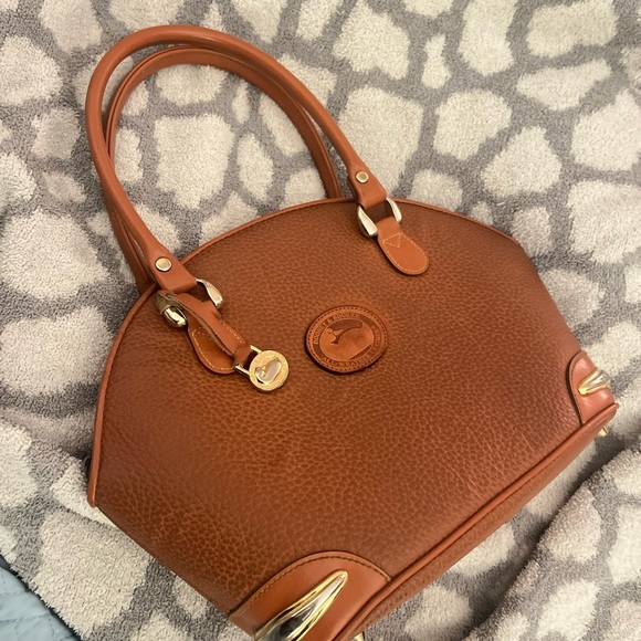 Dooney & Bourke Handbags - Dooney & Bourke Brown Pebble Grain Leather Tear Drop Satchel